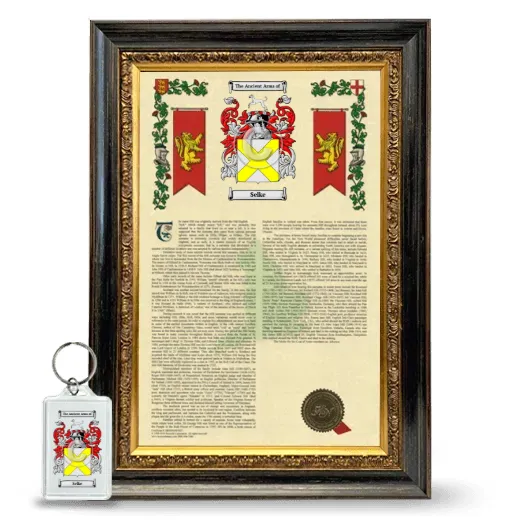 Selke Framed Armorial History and Keychain - Heirloom
