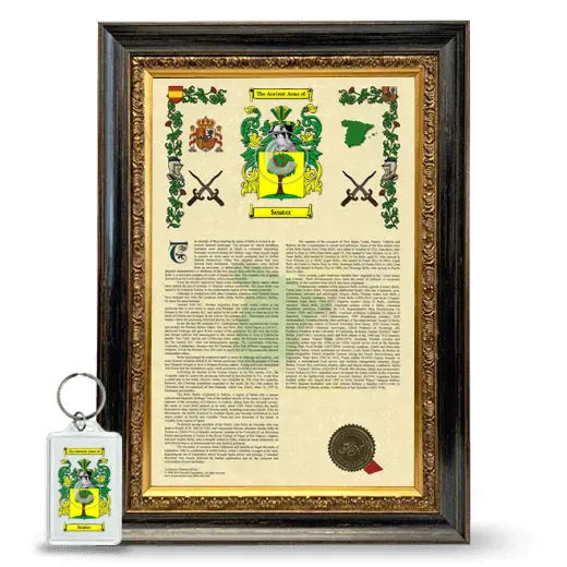 Senter Framed Armorial History and Keychain - Heirloom