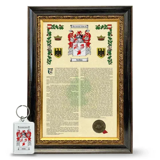 Serben Framed Armorial History and Keychain - Heirloom