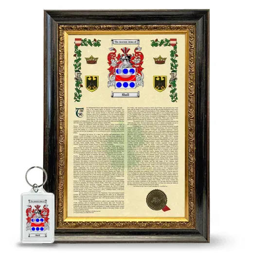 Shall Framed Armorial History and Keychain - Heirloom