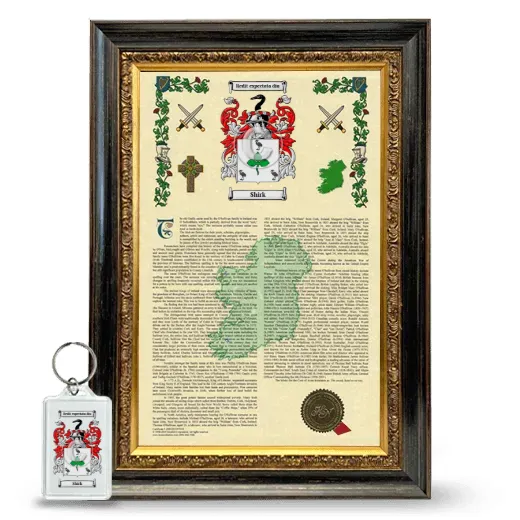 Shirk Framed Armorial History and Keychain - Heirloom