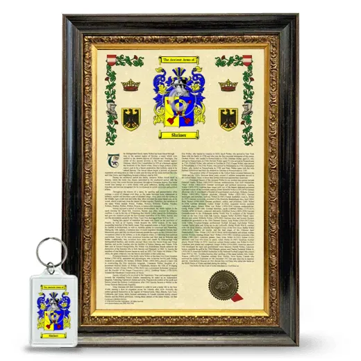 Shriner Framed Armorial History and Keychain - Heirloom