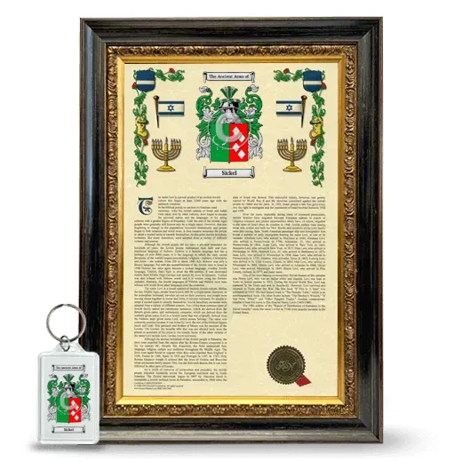 Sickel Framed Armorial History and Keychain - Heirloom