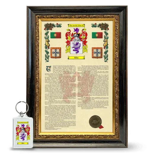 Silva Framed Armorial History and Keychain - Heirloom