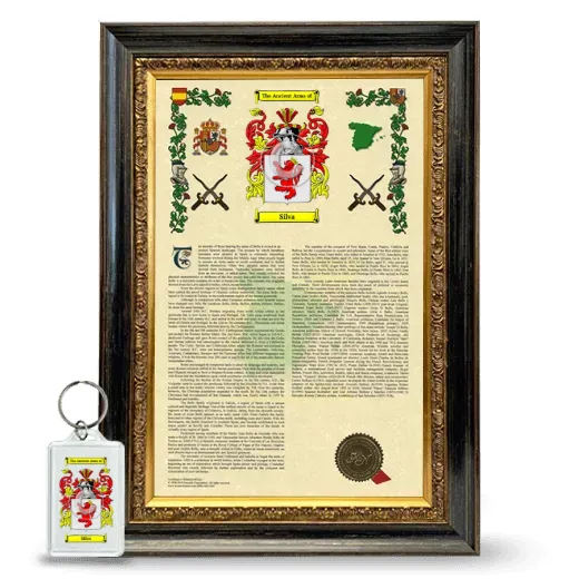 Silva Framed Armorial History and Keychain - Heirloom