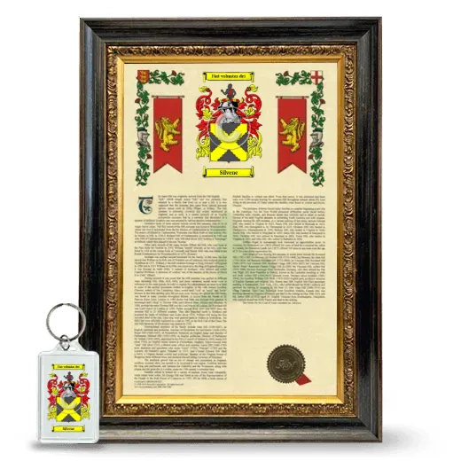 Silvene Framed Armorial History and Keychain - Heirloom