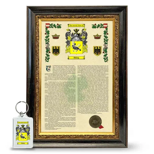 Sluing Framed Armorial History and Keychain - Heirloom