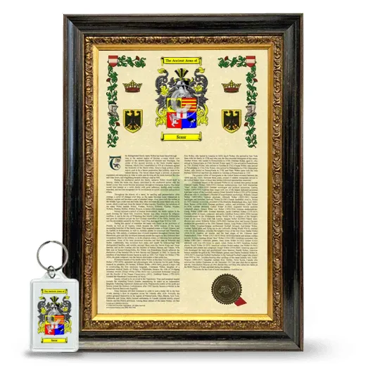 Snur Framed Armorial History and Keychain - Heirloom