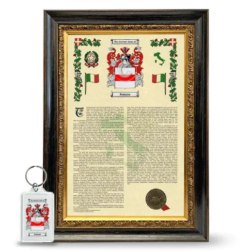 Somma Framed Armorial History and Keychain - Heirloom