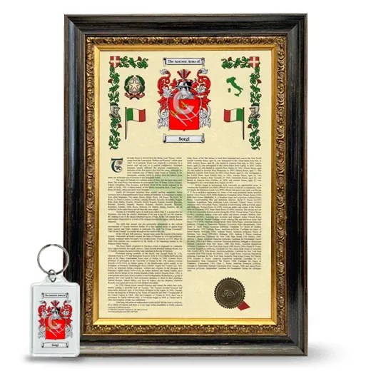 Sorgi Framed Armorial History and Keychain - Heirloom