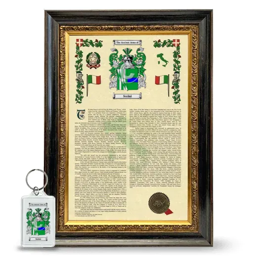 Sorini Framed Armorial History and Keychain - Heirloom