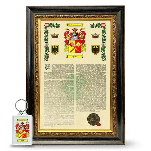 Spada Framed Armorial History and Keychain - Heirloom
