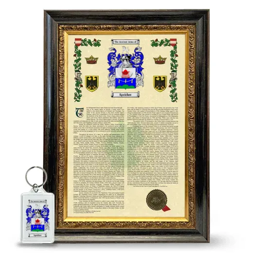 Speicher Framed Armorial History and Keychain - Heirloom