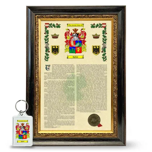 Spitze Framed Armorial History and Keychain - Heirloom