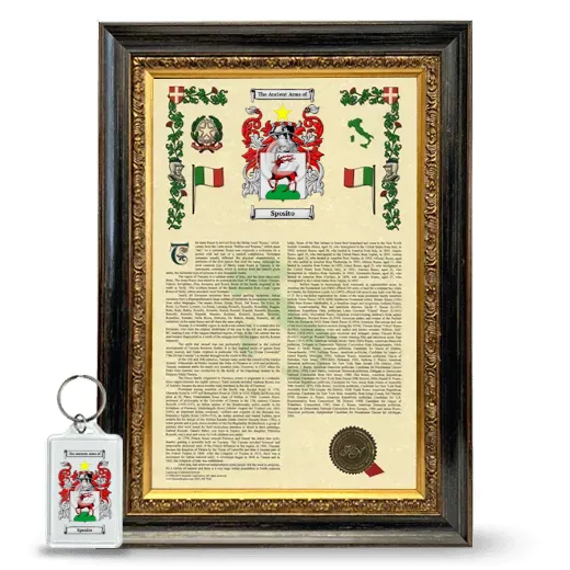 Sposito Framed Armorial History and Keychain - Heirloom