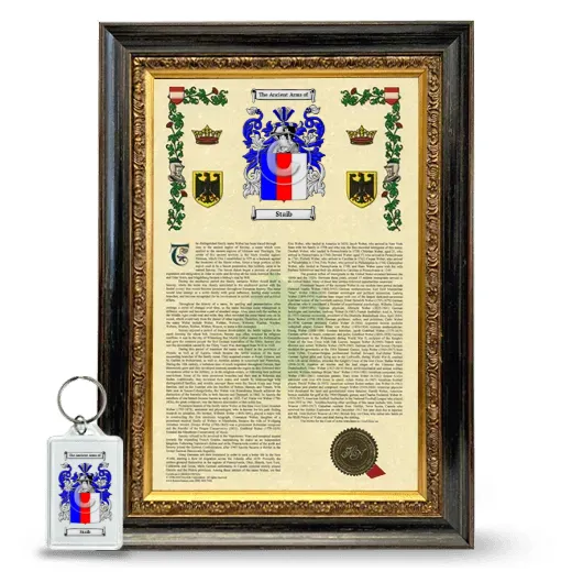 Staib Framed Armorial History and Keychain - Heirloom