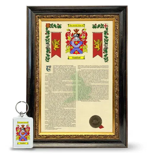 Stamford Framed Armorial History and Keychain - Heirloom
