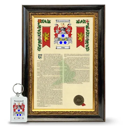 Stap Framed Armorial History and Keychain - Heirloom