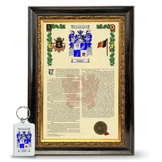 Stapper Framed Armorial History and Keychain - Heirloom