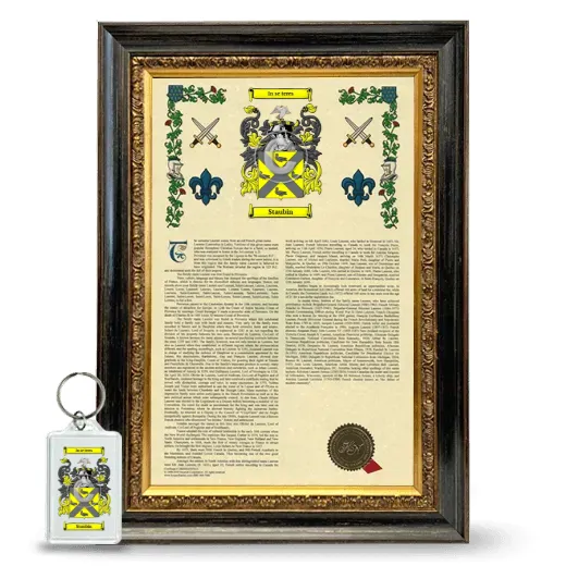 Staubin Framed Armorial History and Keychain - Heirloom