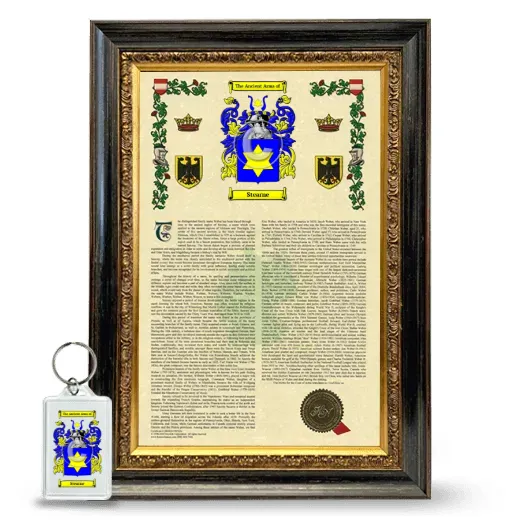 Stearne Framed Armorial History and Keychain - Heirloom