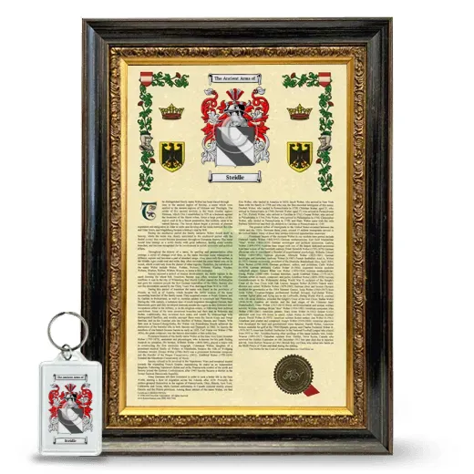Steidle Framed Armorial History and Keychain - Heirloom
