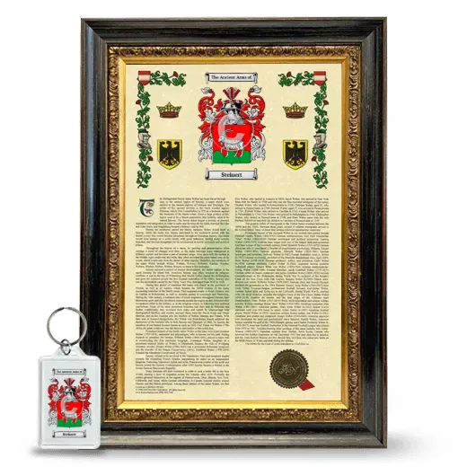 Steinert Framed Armorial History and Keychain - Heirloom