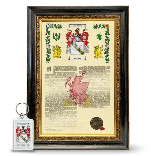 Sterling Framed Armorial History and Keychain - Heirloom