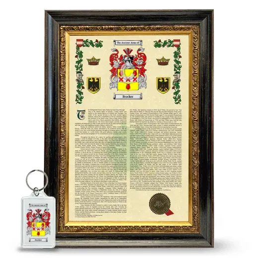 Stocker Framed Armorial History and Keychain - Heirloom