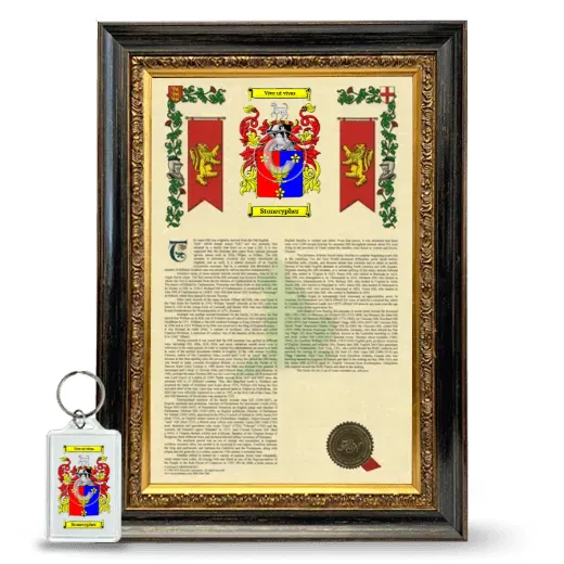 Stonecypher Framed Armorial History and Keychain - Heirloom