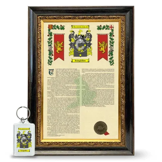Stringfellow Framed Armorial History and Keychain - Heirloom