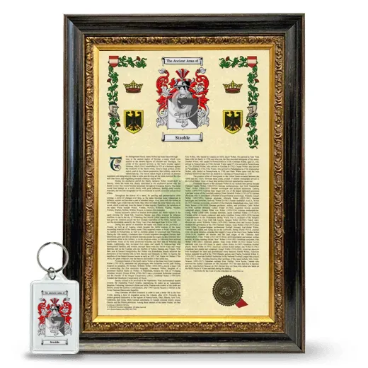 Stroble Framed Armorial History and Keychain - Heirloom