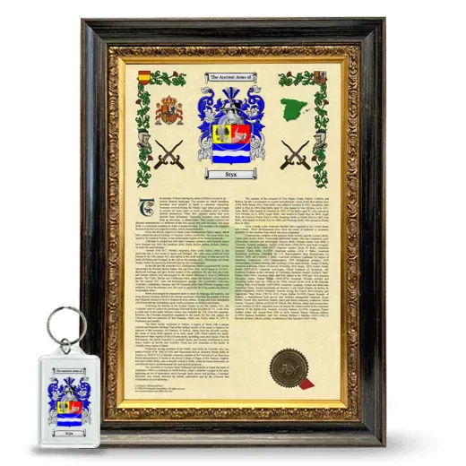 Styx Framed Armorial History and Keychain - Heirloom