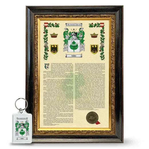 Suber Framed Armorial History and Keychain - Heirloom