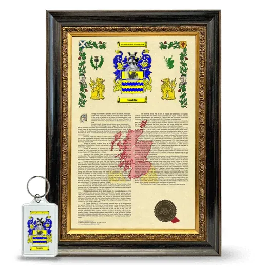 Suddie Framed Armorial History and Keychain - Heirloom