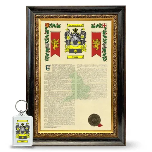Suning Framed Armorial History and Keychain - Heirloom