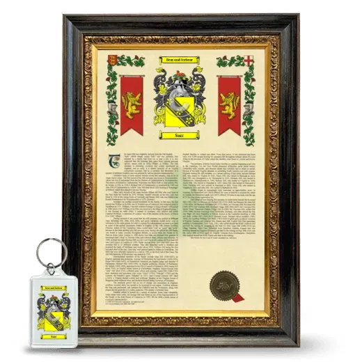 Surr Framed Armorial History and Keychain - Heirloom