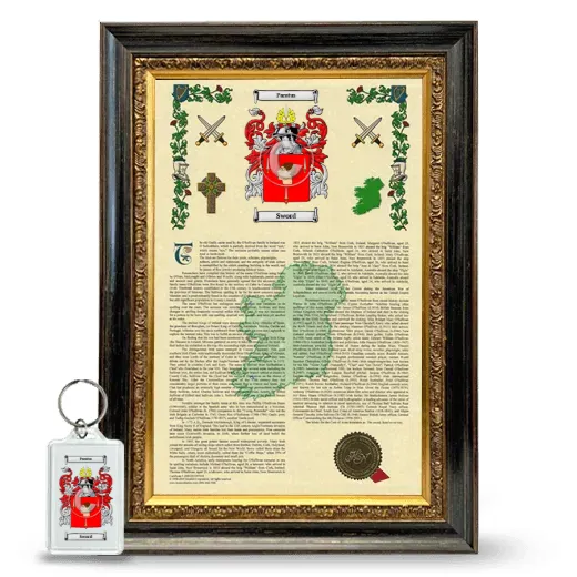 Sword Framed Armorial History and Keychain - Heirloom