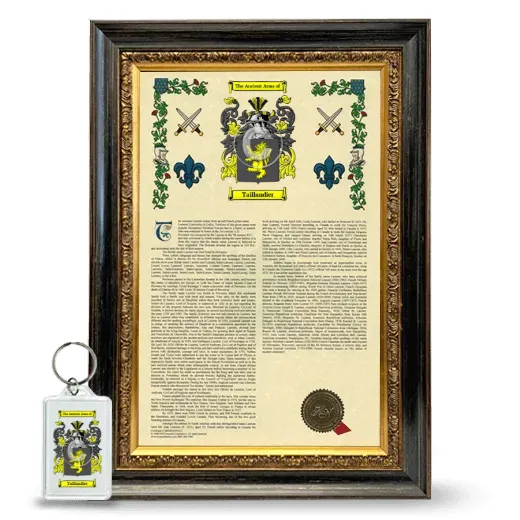 Taillandier Framed Armorial History and Keychain - Heirloom