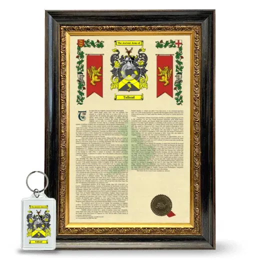 Talland Framed Armorial History and Keychain - Heirloom