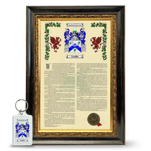 Tamblin Framed Armorial History and Keychain - Heirloom