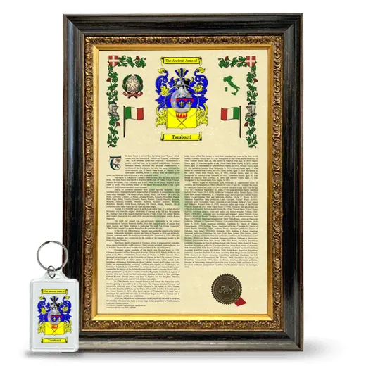 Tamburri Framed Armorial History and Keychain - Heirloom