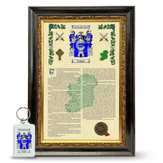 Tangney Framed Armorial History and Keychain - Heirloom