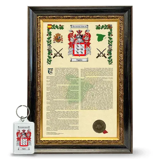Tapias Framed Armorial History and Keychain - Heirloom
