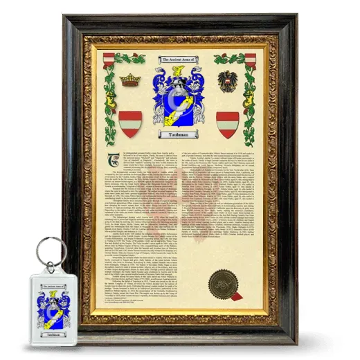 Taubman Framed Armorial History and Keychain - Heirloom