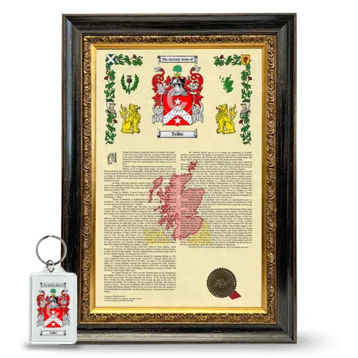 Telfer Framed Armorial History and Keychain - Heirloom