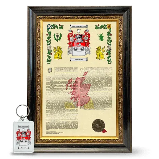 Tenende Framed Armorial History and Keychain - Heirloom