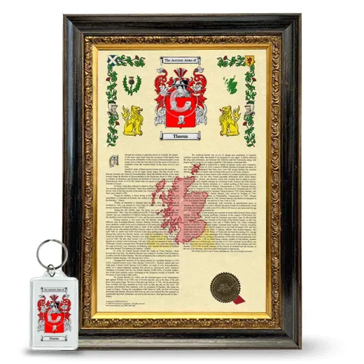 Thaens Framed Armorial History and Keychain - Heirloom