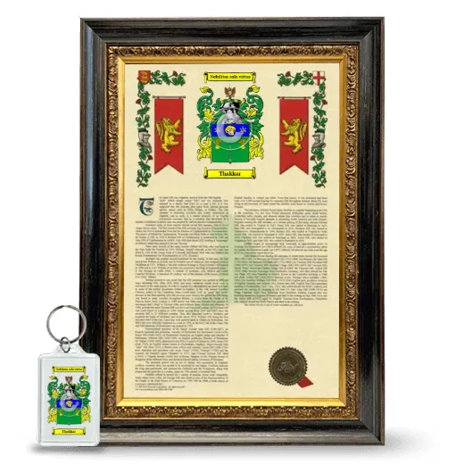 Thakkar Framed Armorial History and Keychain - Heirloom