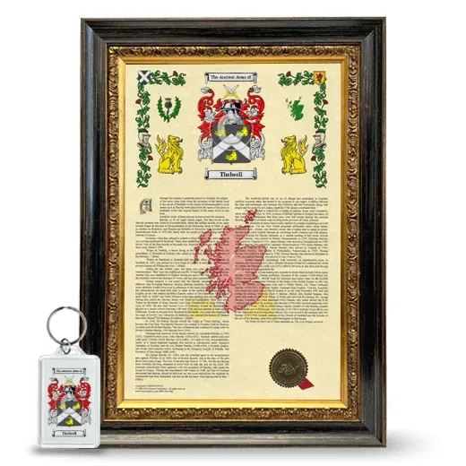 Thelwell Framed Armorial History and Keychain - Heirloom